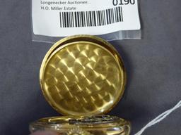 LIP Foreign Pocket Watch, runs,...Has stop watch feature w/ multiple graduated circles around outsid