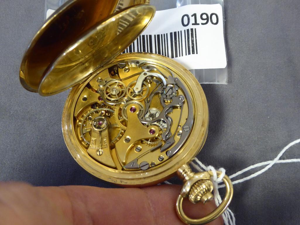 LIP Foreign Pocket Watch, runs,...Has stop watch feature w/ multiple graduated circles around outsid