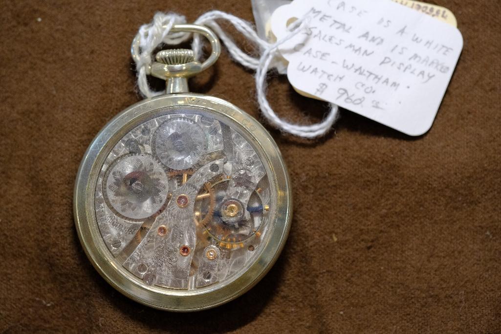 Wattham Skeleton Pocket Watch, Lever Set, Maybe Saleman Sample According to Owner, runs