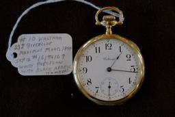 Waltham, Open Face, Lever Set, 14 K Gold, runs, excellent condition...