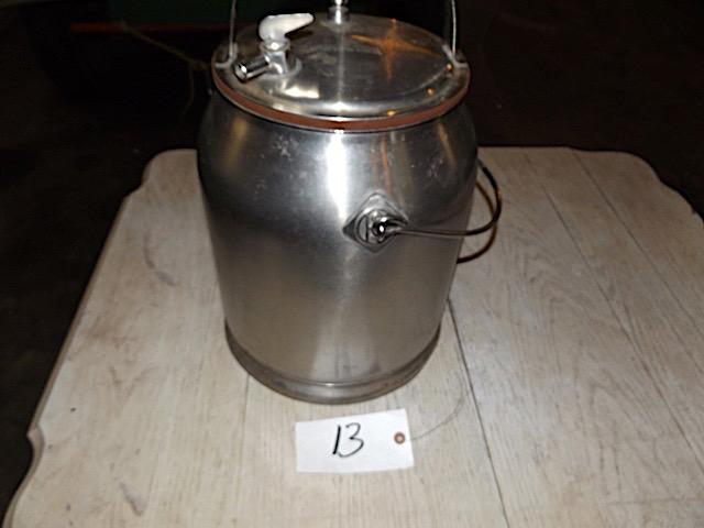 McCormick Deering 5 gal stainless steel milk can