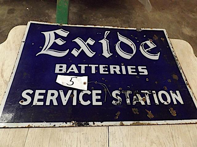 Porcelain Sign - "Exide Batteries Service Station"