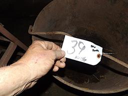 Old metal kettle, metal stool