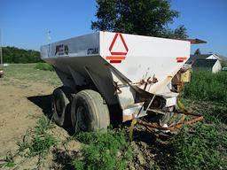 FERTILIZER SPREADER, TANDEM AXLE (NEEDS REPAIR)