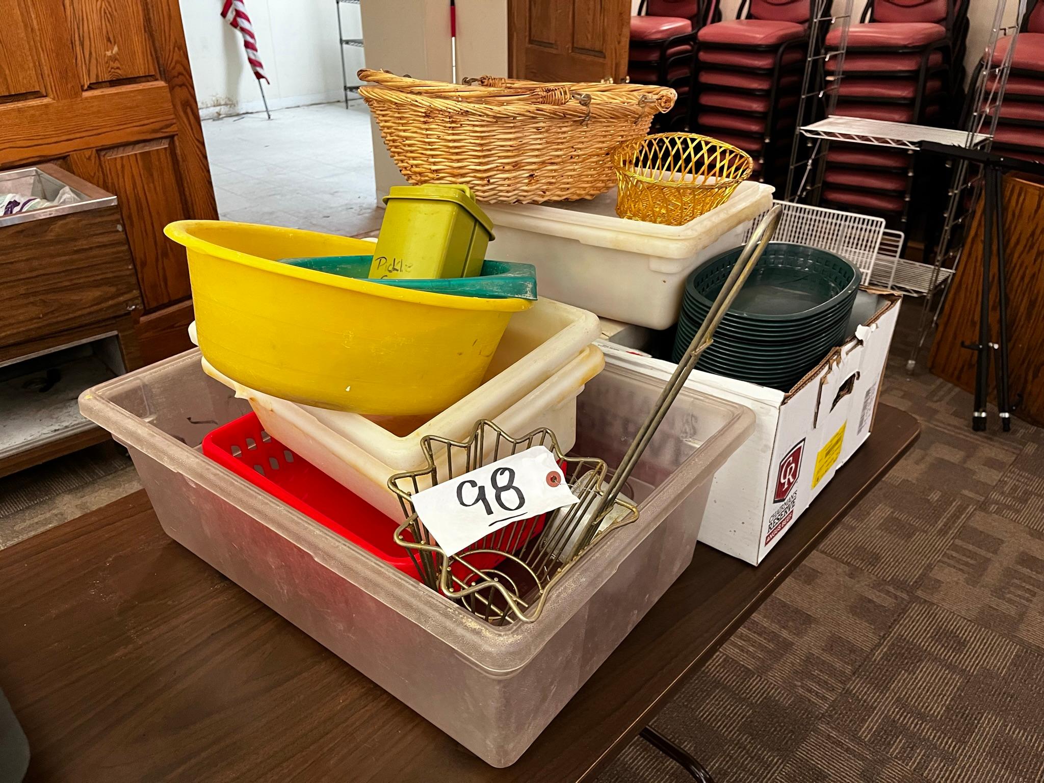 BREAD RACKS, BASKETS, DISH TUBS