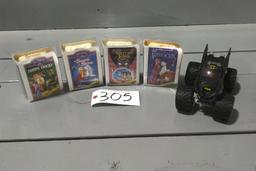 4 WALT DISNEY TOYS, BATMOBILE MONSTER TRUCK