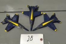 3 - 1/24 SCALE BLUE AND YELLOW JETS