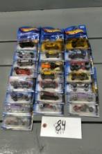 BOX OF 22 - MISC 1/64 SCALE HOT WHEELS NEW IN BOXES