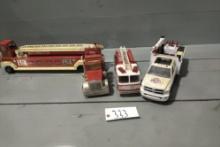 1/16 TONKA FIRETRUCK WITH LADER, 1/32 SCALE FIRE TRUCK, 1/16 SCALE RAM 3500 SERVICE TRUCK