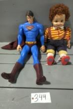 DOLL WITH CURLY RED HAIR, SUPERMAN ACTION FIGURE
