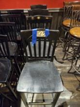 4)black wood pub/bar chairs