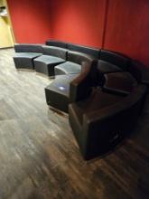 9 section black waiting area couch