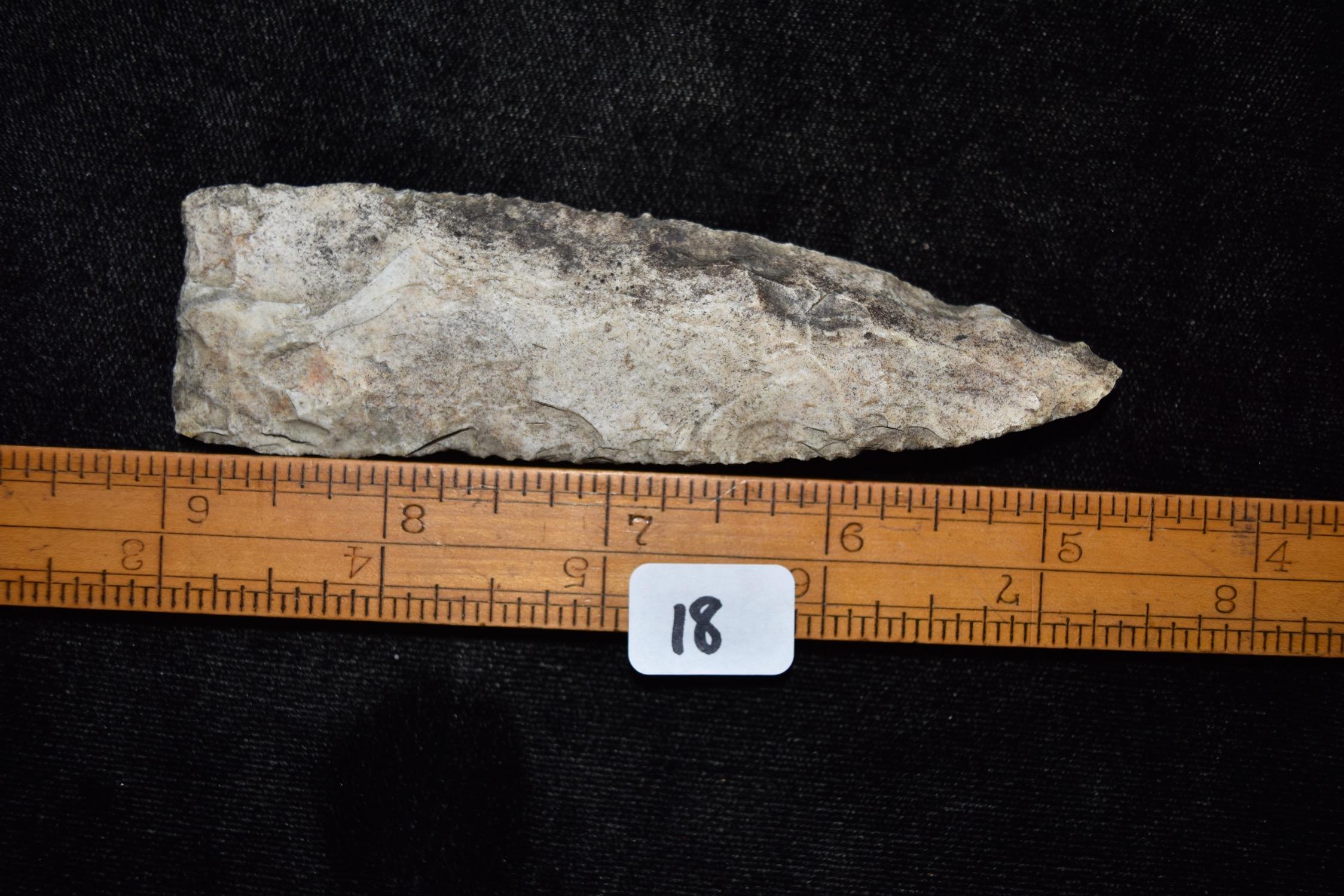 4 1/4" Early Archaic Beveled Lance, Missouri, Found By Jeff Gower