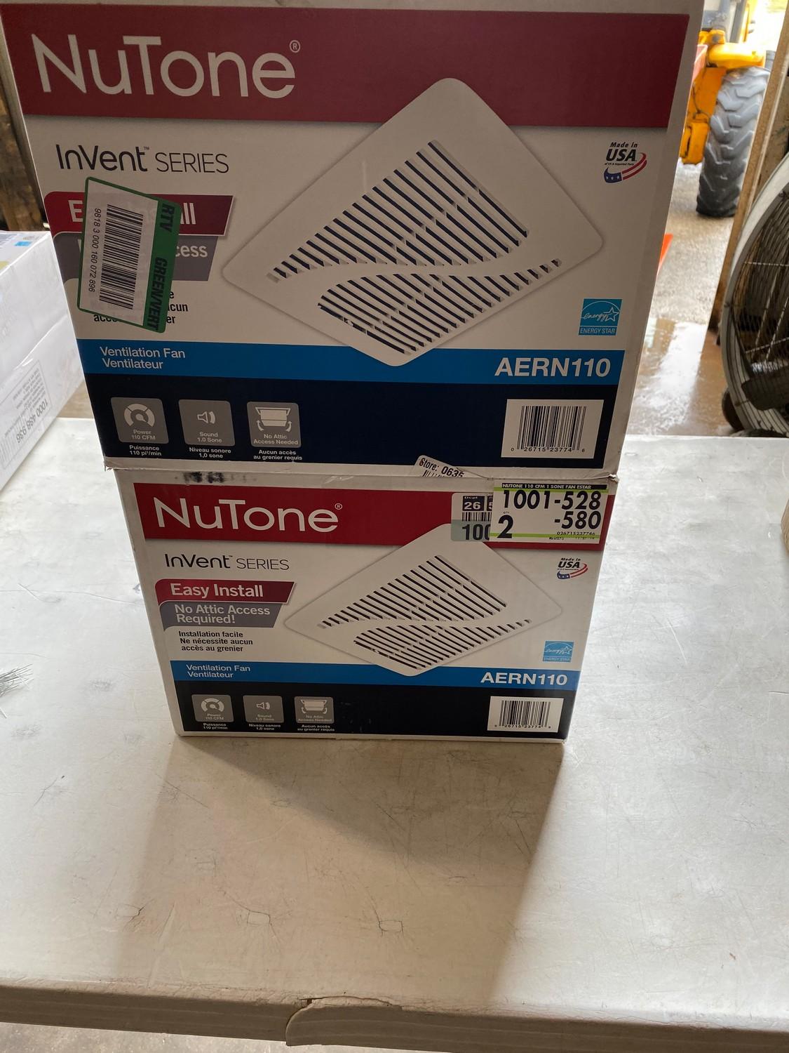 2- Nutone Invent Series Ventilation fan