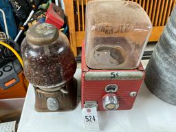 2- ANTIQUE CANDY MACHINE