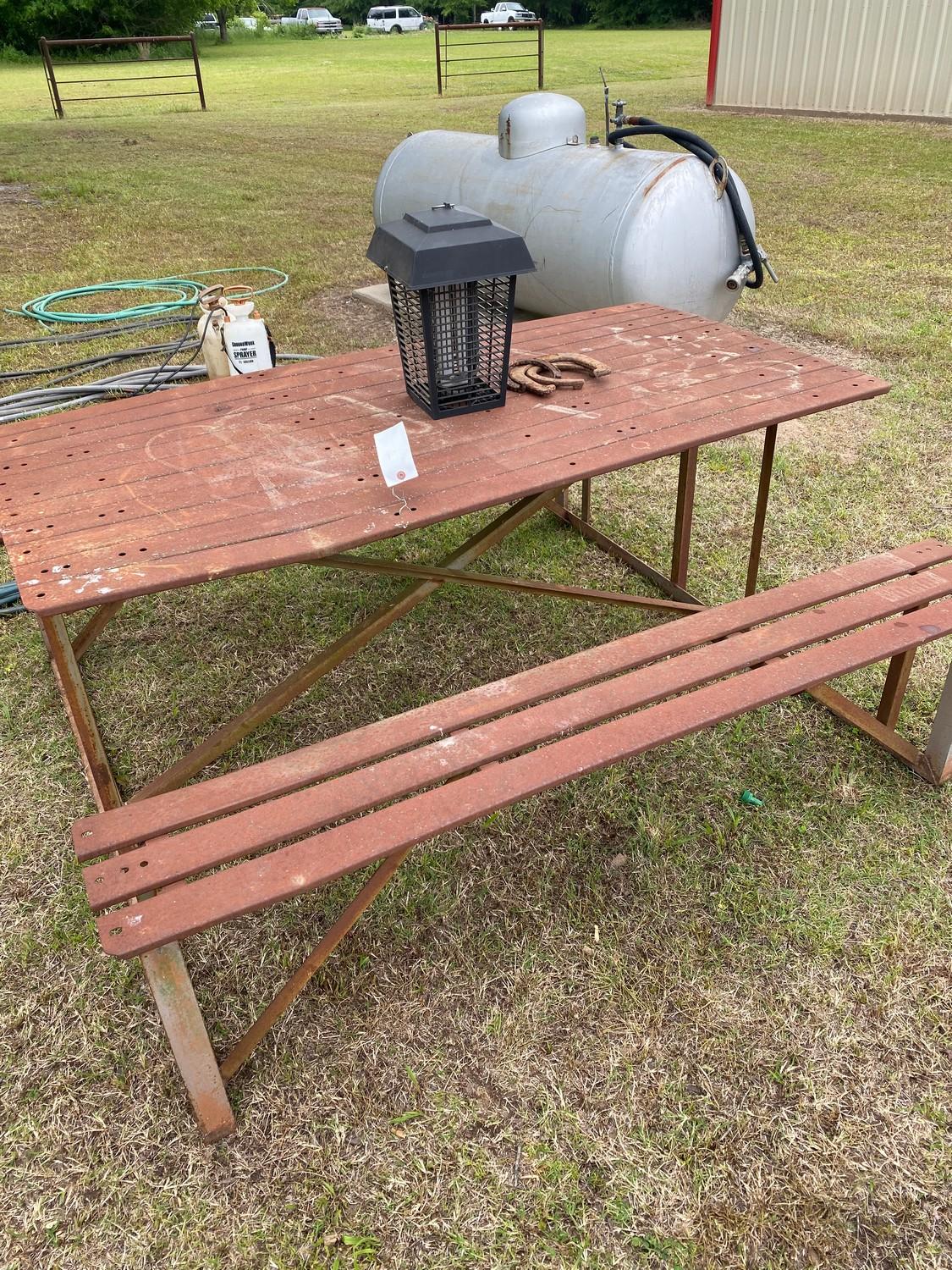 Metal Picnic Table with Bug Zapper