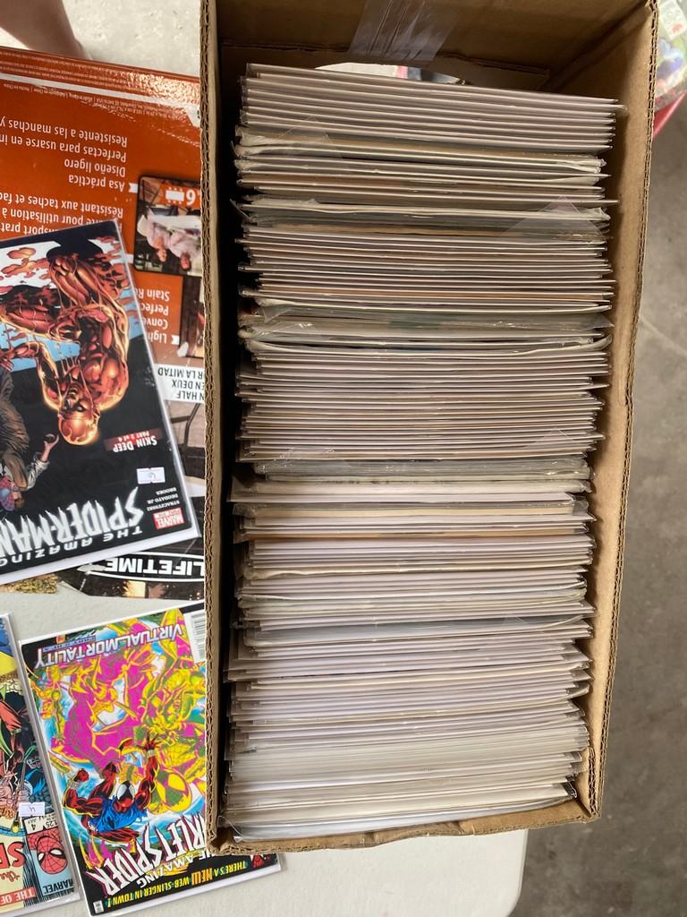 Box full of Spiderman Comics