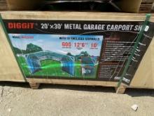 Diggit 20'x30' Car Port Garage 10' Side Walls