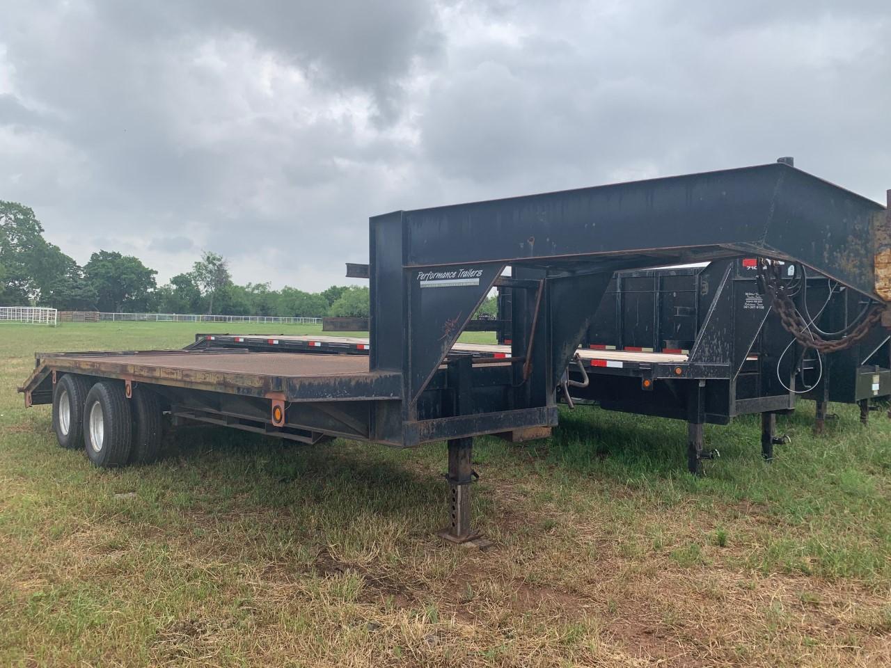 16' Gooseneck Performance Flatbed Trailer with 4' Dove Tail A34and Tandem Duel Axles.