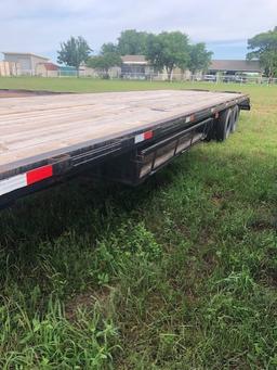 2013 36' Gooseneck CEN TEX Flatbed Trailer with Dove Tail and Tandem Duel 12K pound Axles.