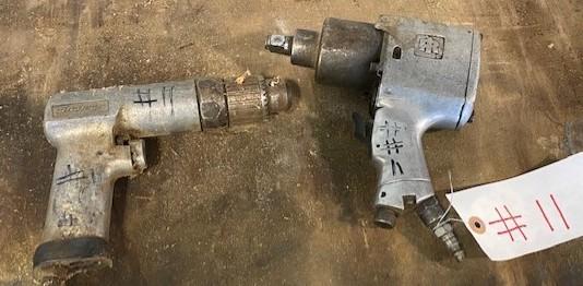 Lot of  a Snap On Air Impact Drill and Ingersoll Rand Air Impact Gun