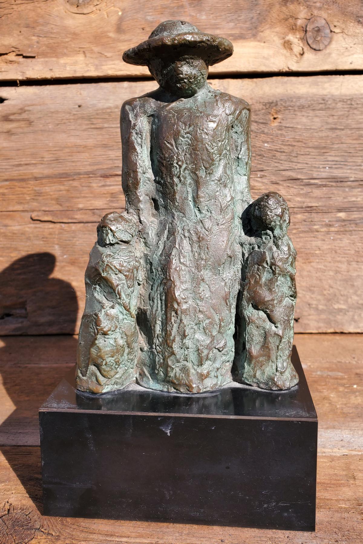 Bronze Sculpture of Parent and Children