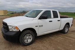 2016 RAM 1500 4x4 crew cab, S/N: 1C6RR7FT7GS106748, 65,365 KM, 6'6" box, Hemi engine V8 5,7L, AC, AM