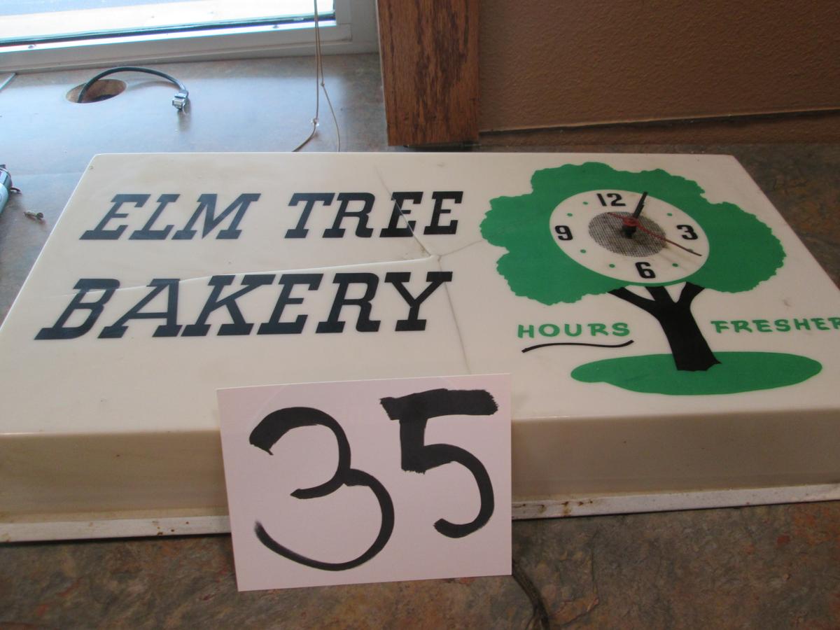 Elm Tree Bakery Clock Cracked