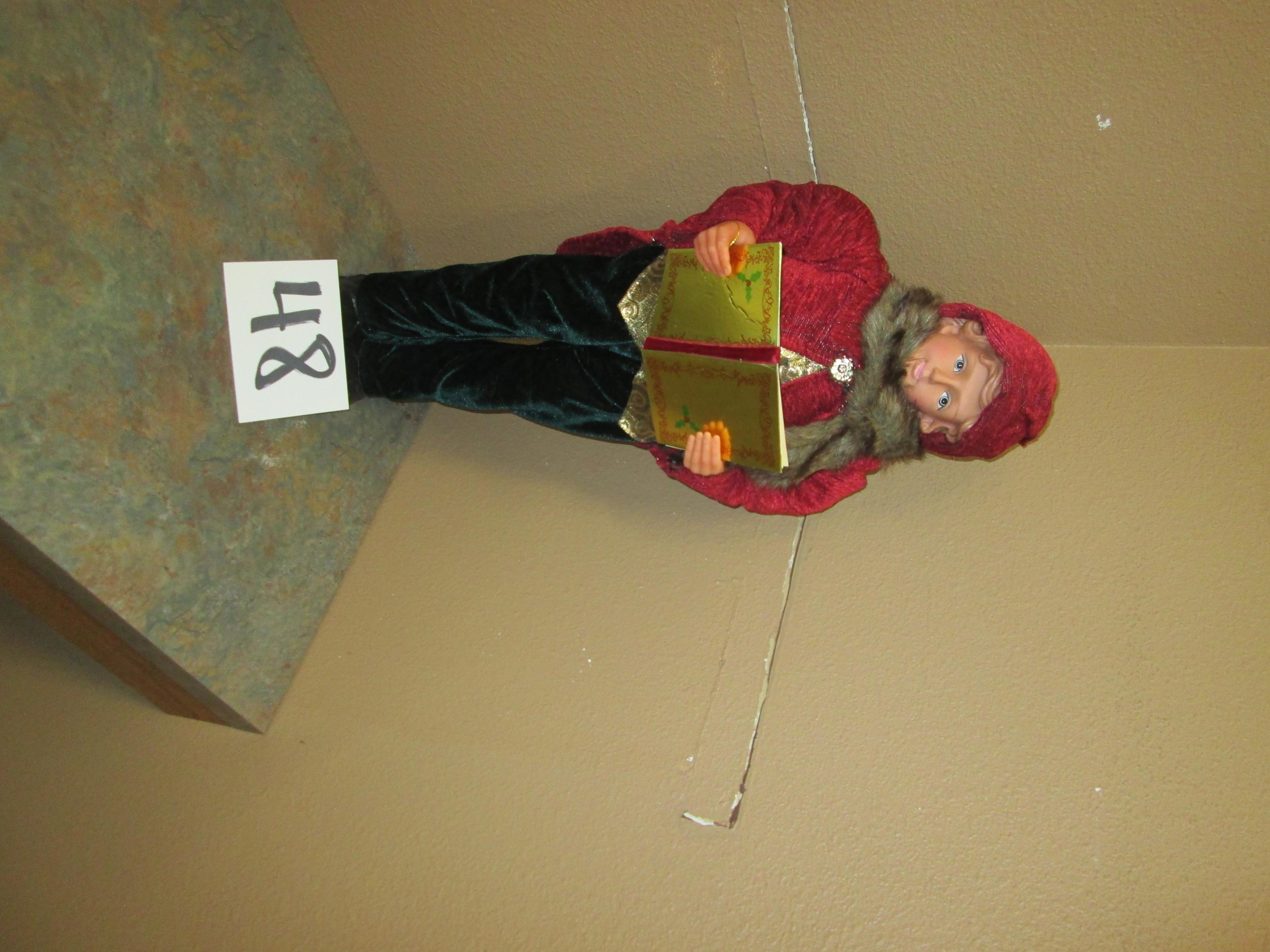 Christmas Caroling Boy 27 Inches Tall New