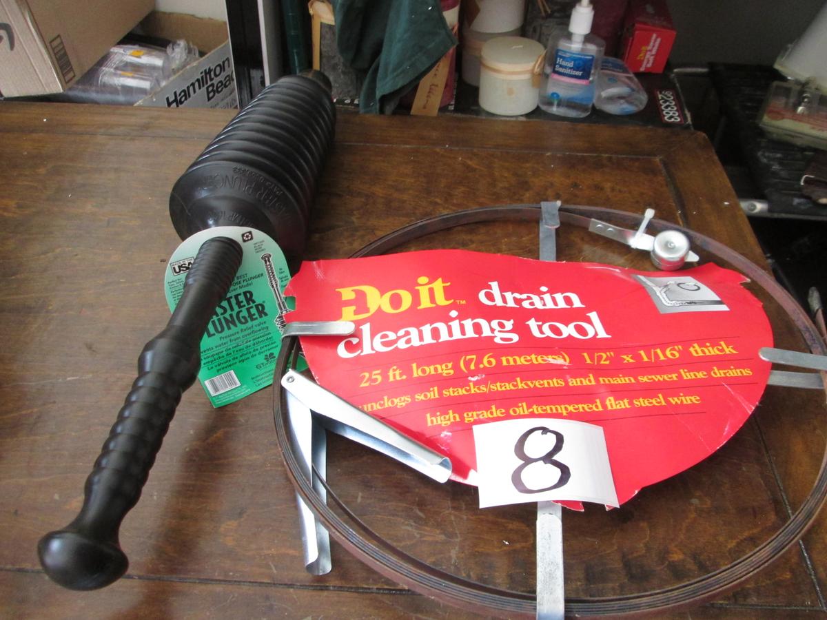 Plunger, 25' Drain Cleaning Tool