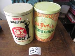 2x Potato Chip Tins