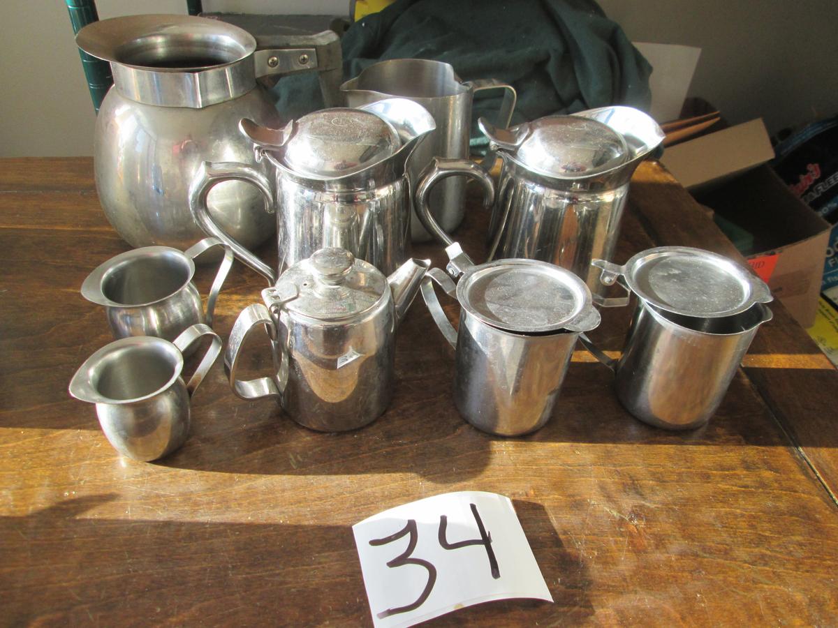 Stainless Steel Coffee Pots And Creamers