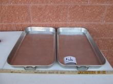 2 Aluminum Baking Pans with Handles