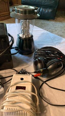 Electric heater lights antenna and weather radio carbon monoxide detector