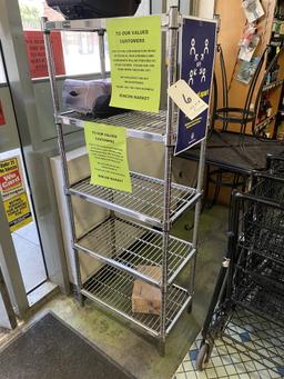 CHROME 24"X14" WIRE RACK W/5 SHELVES (RACK ONLY-NO PRODUCT INCLUDED)