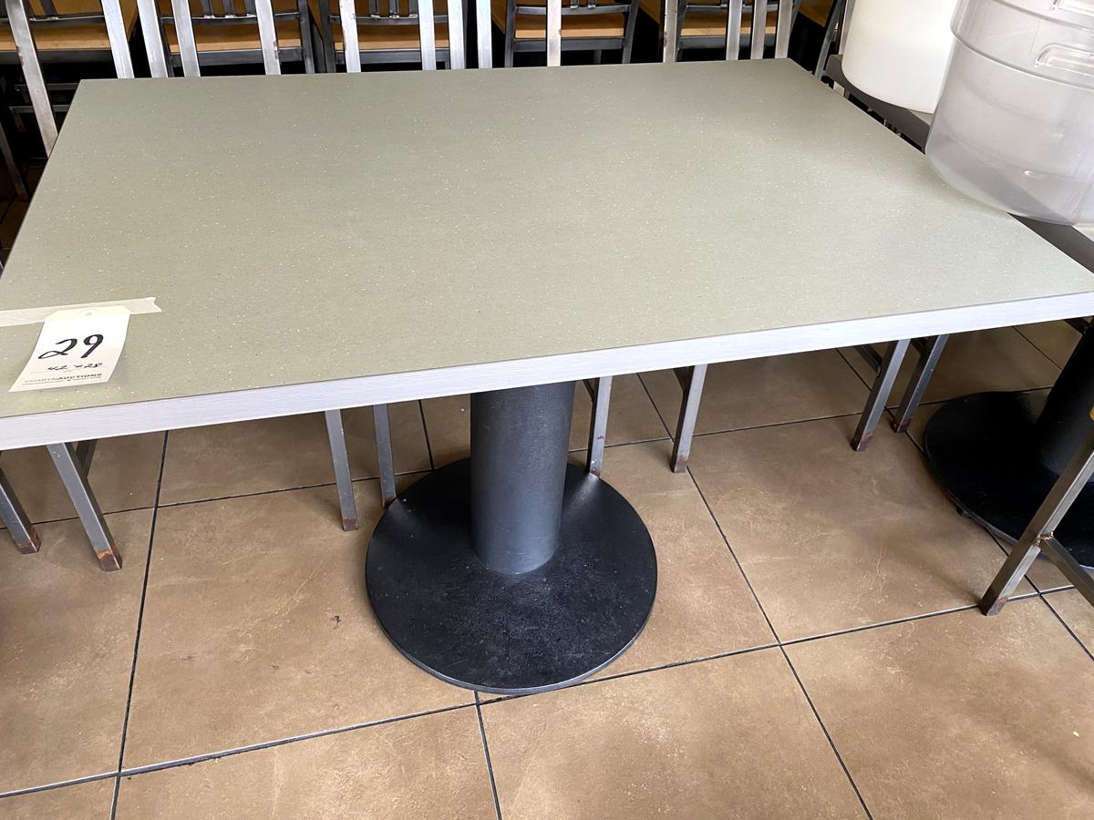 LAMINATE 42"X28" TABLES W/HEAVY-DUTY CAST-IRON BASE