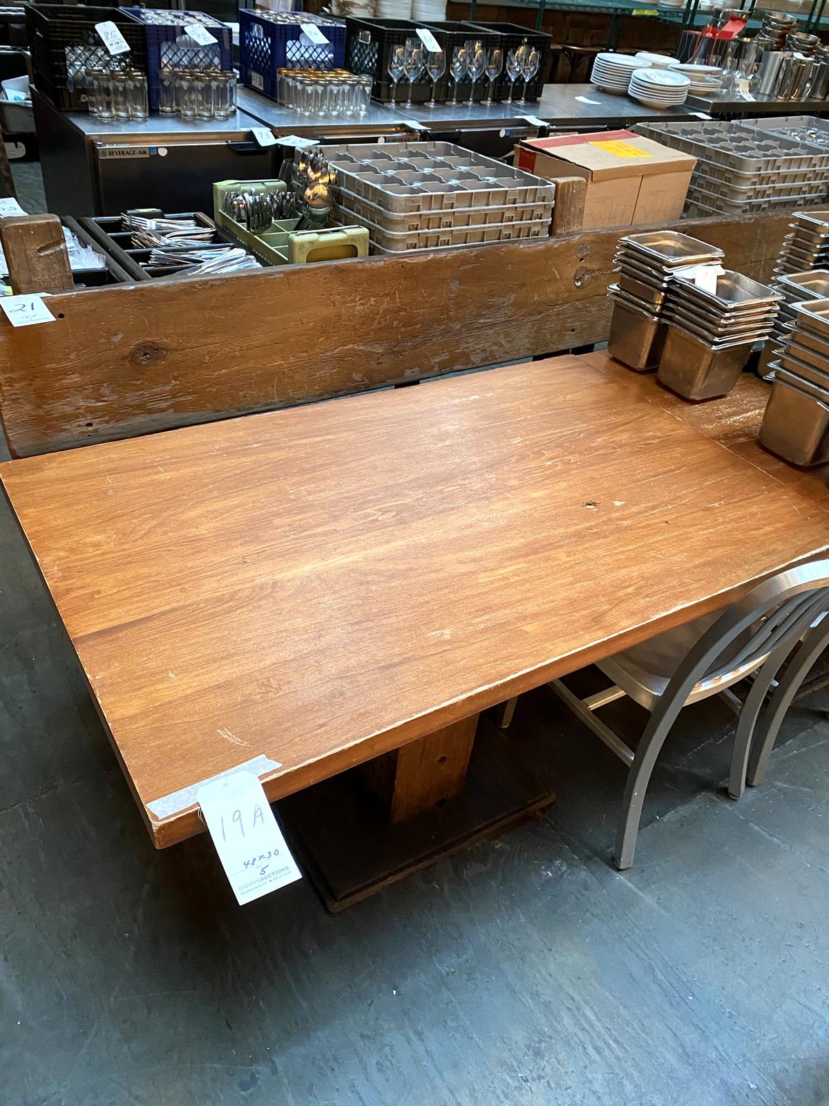 *EACH*OAK 48"X30" TABLES W/WOOD BASE