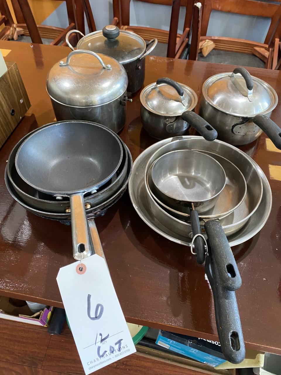 *LOT*(12)ASST FRY PANS & POTS