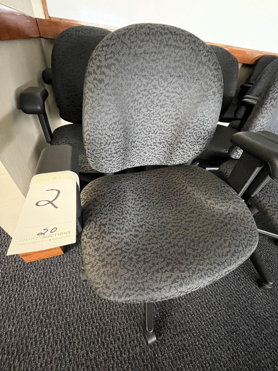 *EACH*UNITED GREY/BLACK FABRIC 4-WAY ADJUSTABLE OFFICE ARM CHAIRS
