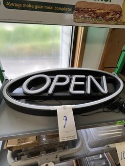 PLASTIC LIGHTED 'OPEN' SIGN