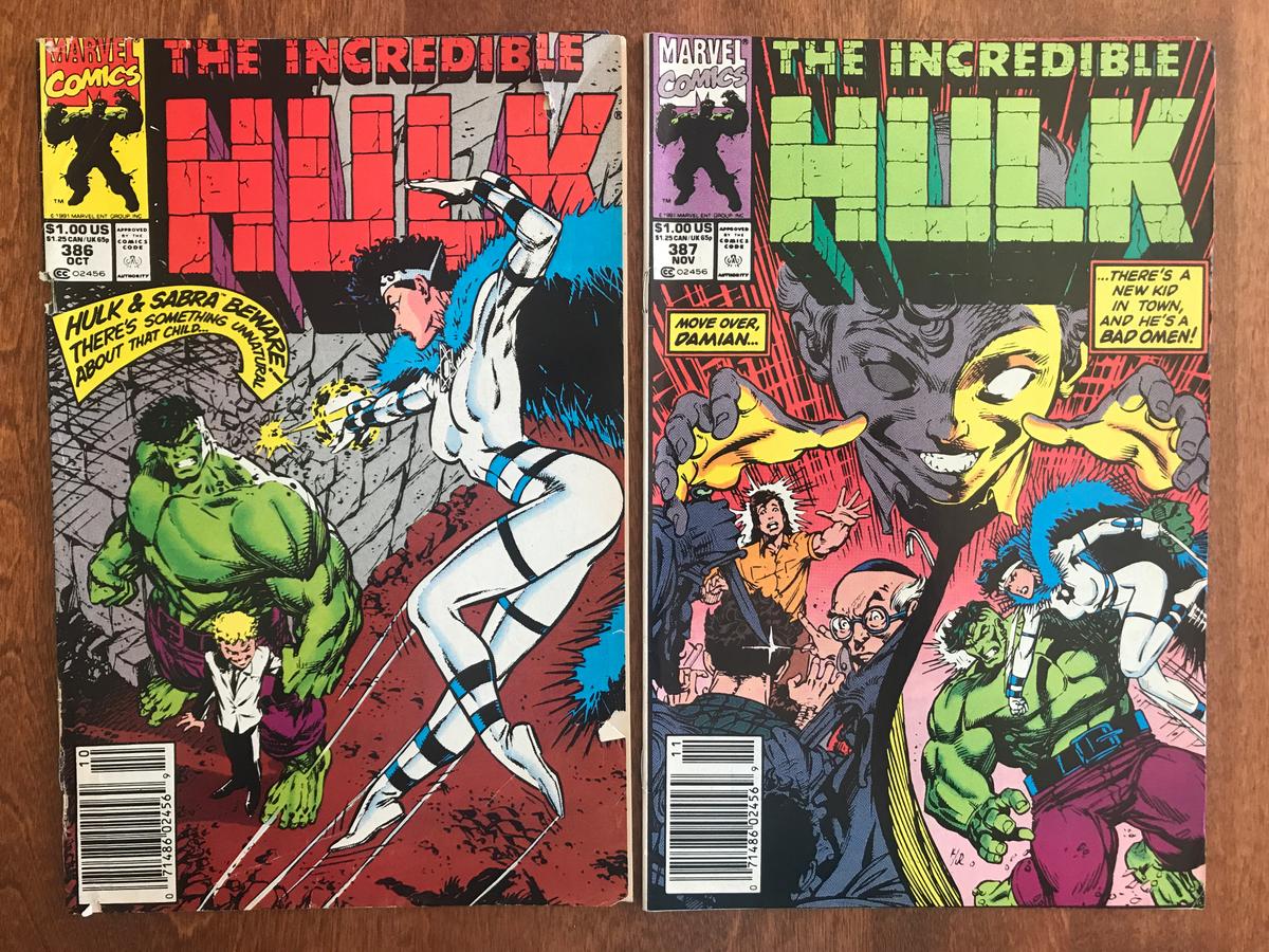 2 Issues The Incredible Hulk Comic #386 & #387 Marvel Comics