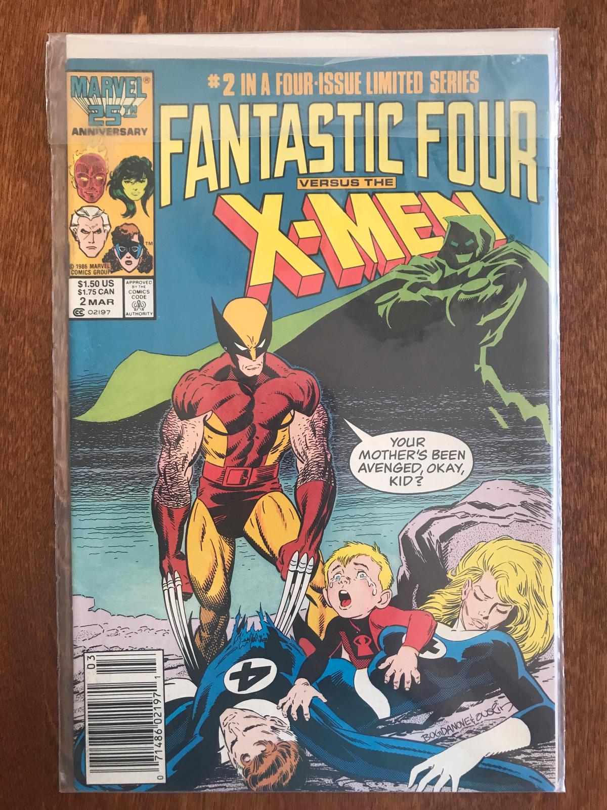 Fantastic Four Vs X Men Comic #2 Marvel Comics 1987 Copper Age Comics