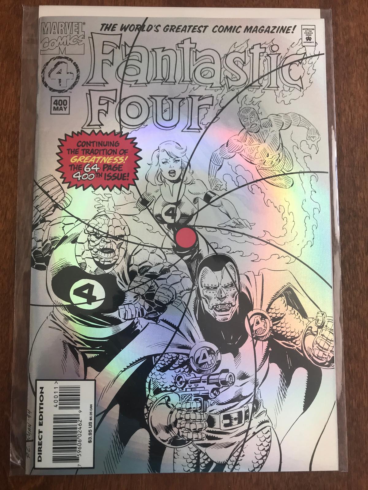 Fantastic Four Comic #400 Marvel Comics Giant Sized Rainbow Foil Cover Special