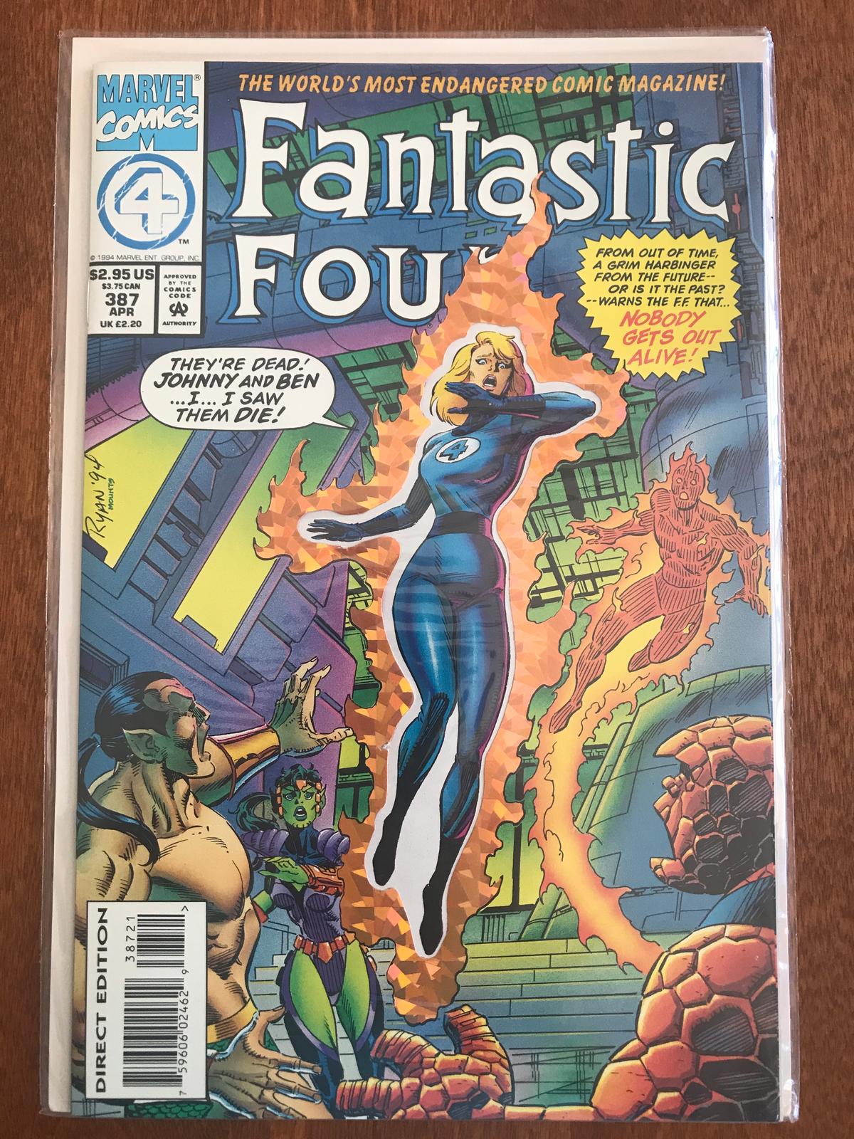 Fantastic Four Comic #387 Marvel Comics Giant Sized Issue Holo Prism Die Cut Cover