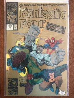Fantastic Four Comic #348 Marvel Comics Special Gold Cover Edition