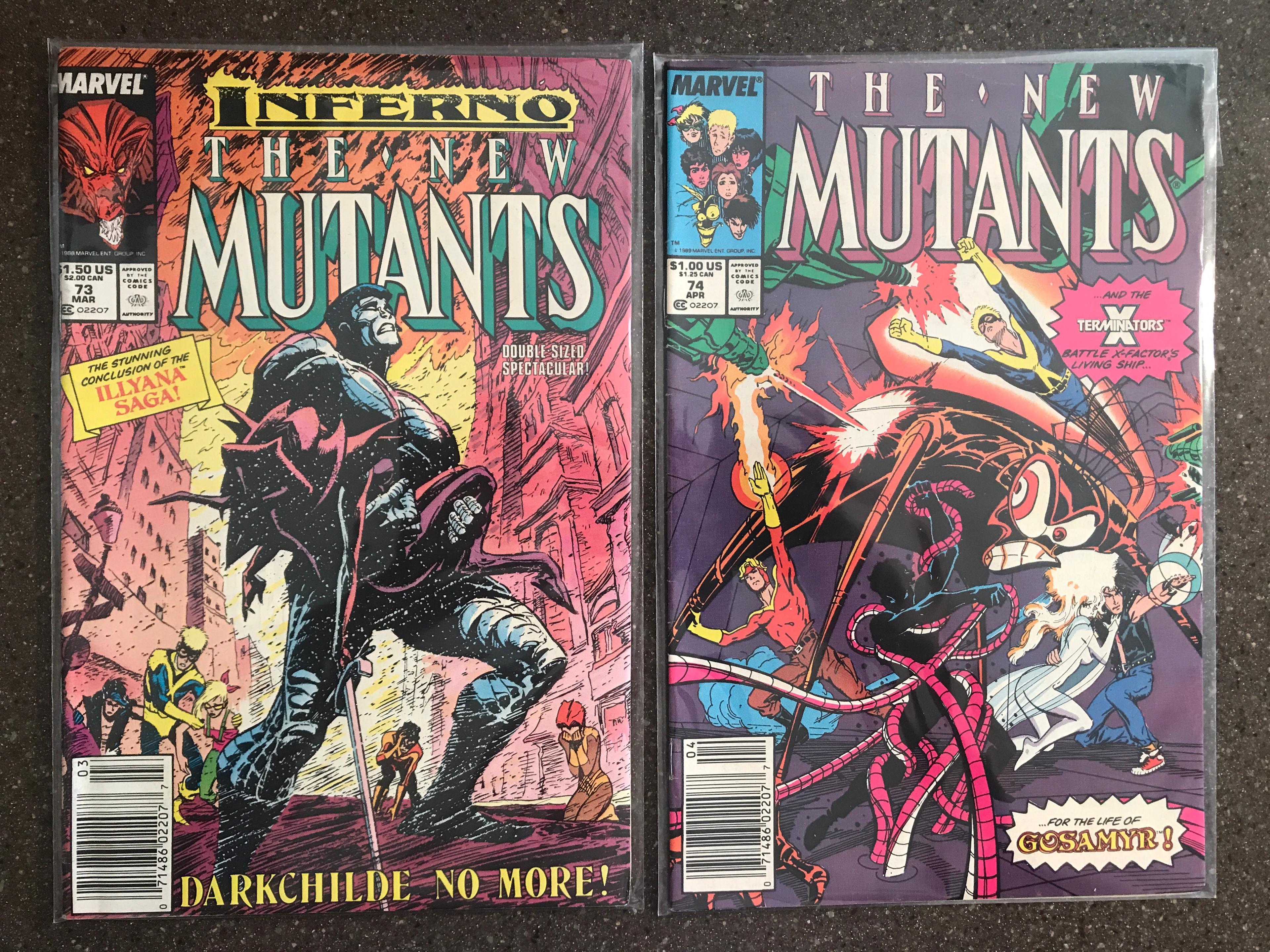 2 Issues The New Mutants Comic #73 & #74 Marvel Comics Copper Age Comics