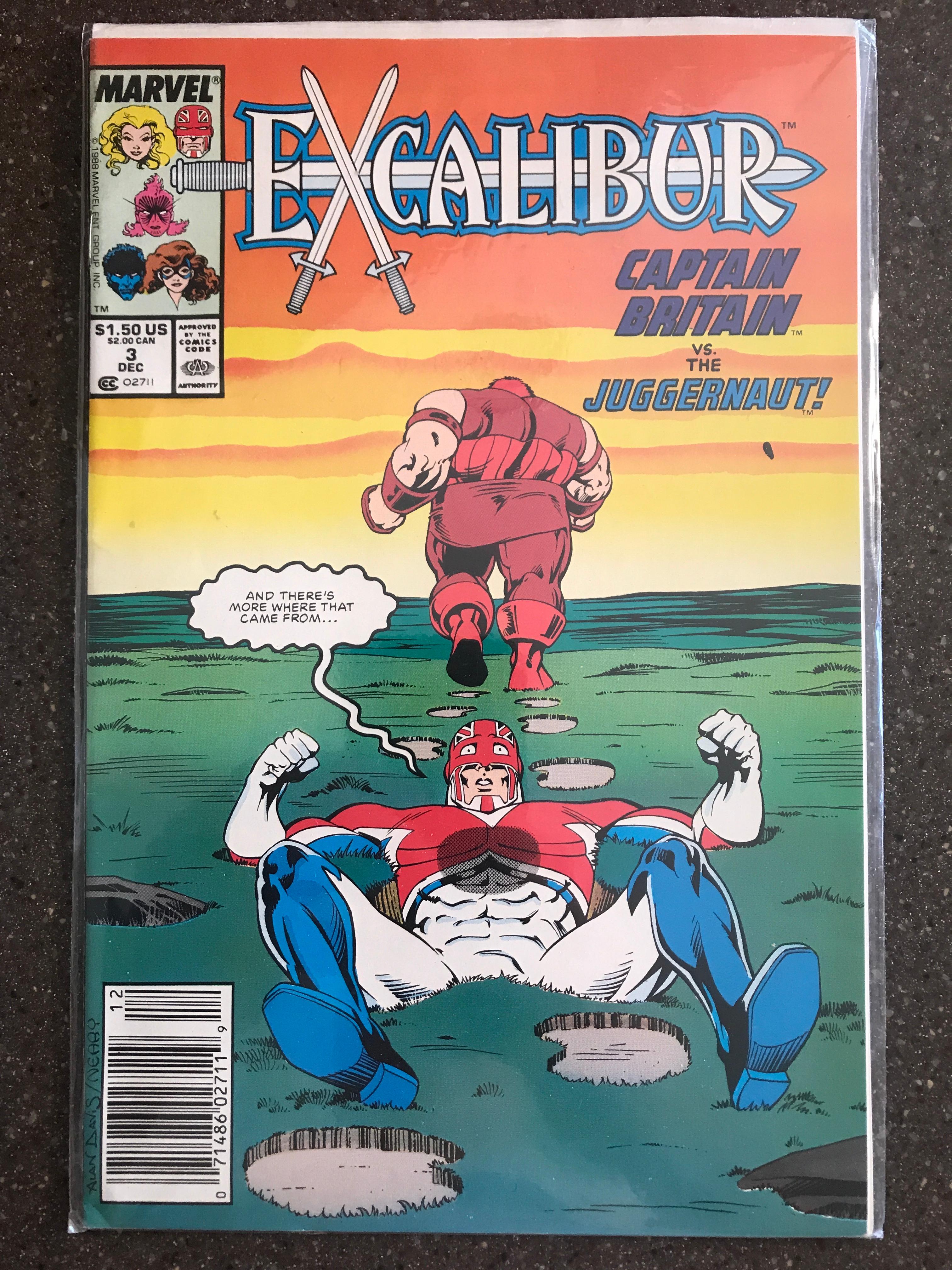 Excalibur Comic #3 Marvel Comics 1988 Copper Age Comics Captain Britain Juggernaut
