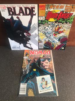 3 Issues Moon Knight #1 Nomad #1 Blade #1 KEY 1st Issues