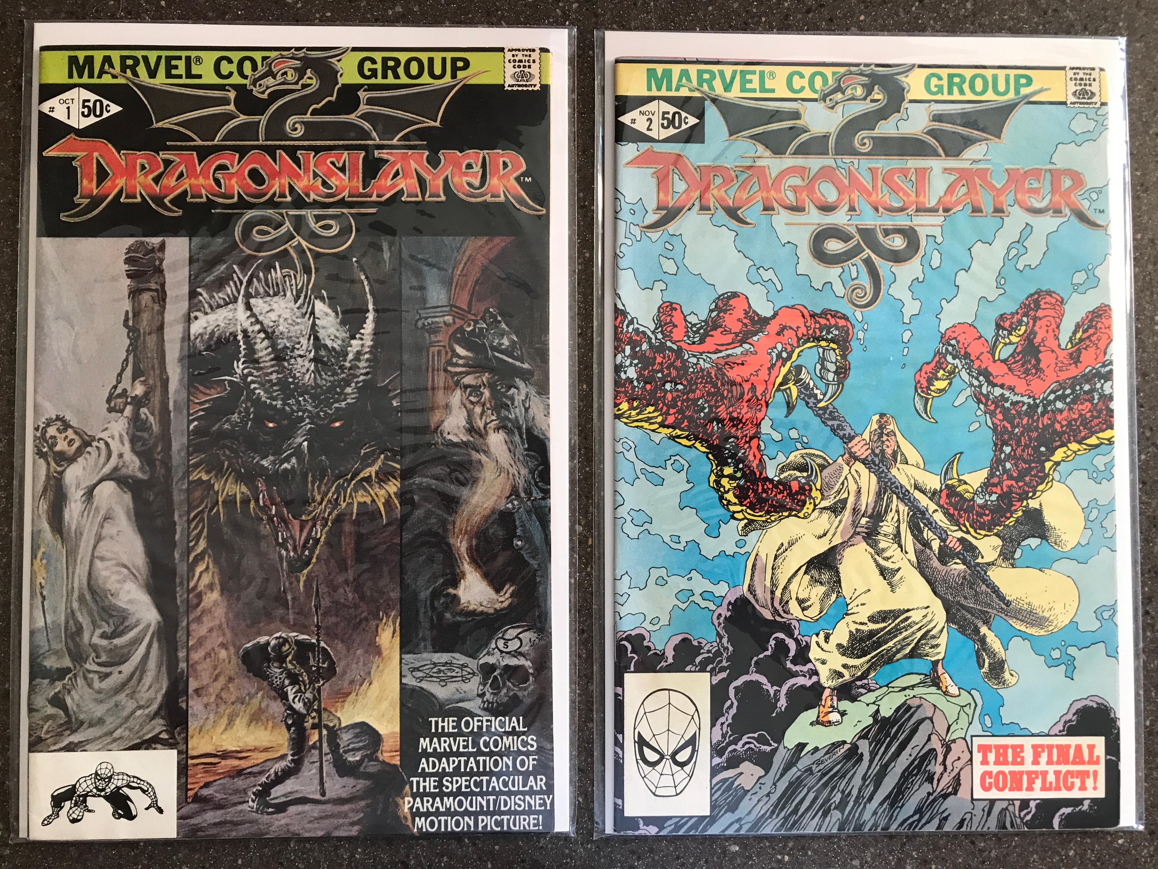 2 Issues of Dragonslayer Comic #1-2 Marvel 1981 Bronze Age Includes Key 1st Issue
