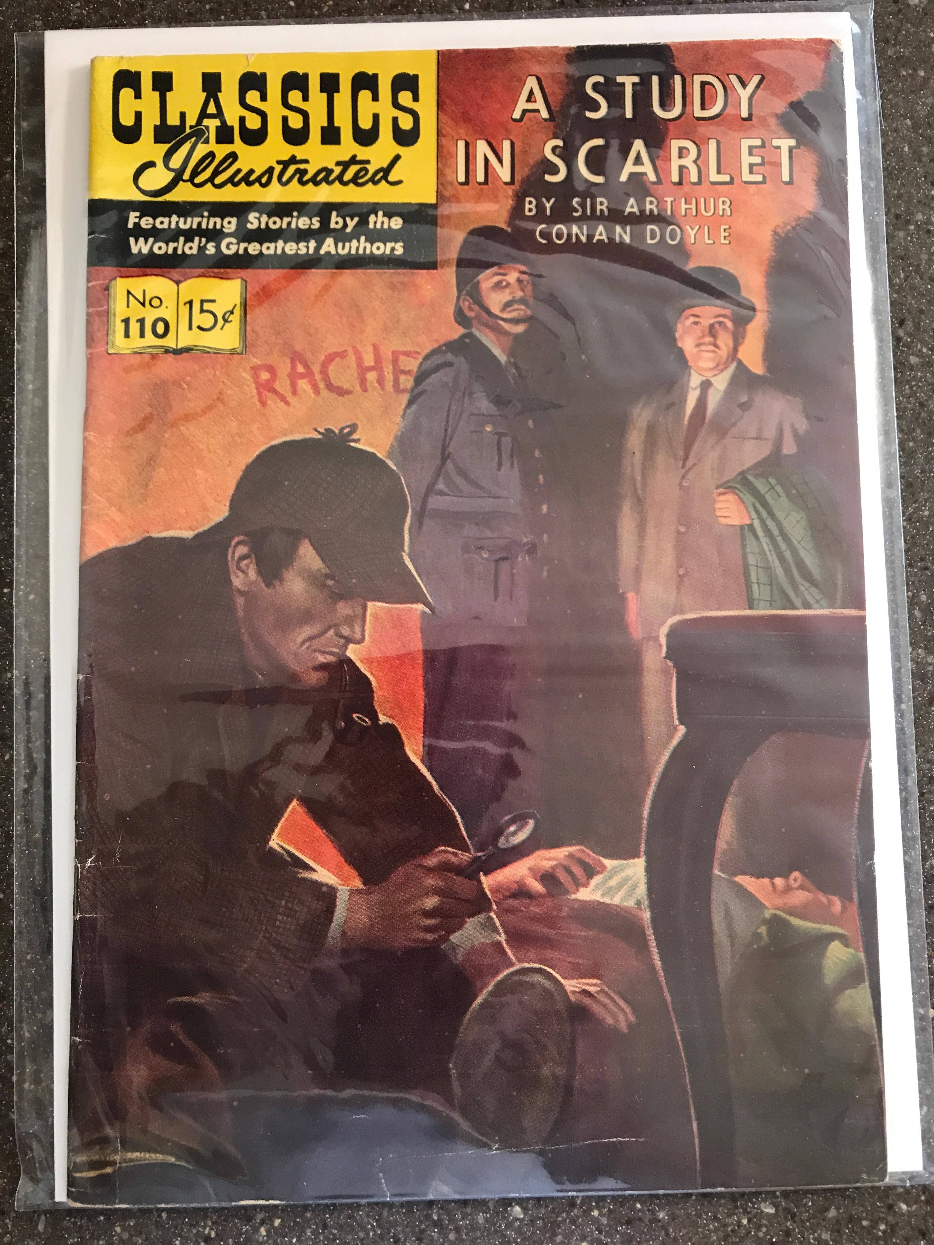 A Study in Scarlet Comic #110 Classic Illustrated 1953 Golden Age 1st Printing 15 Cents Painted Cove